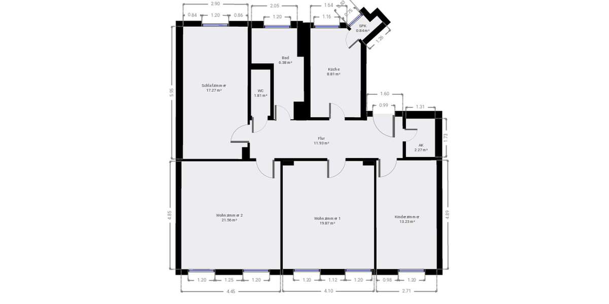 Etagenwohnung Freiberg - 4 Zimmer, 103 m&sup2;, 750&euro; | Angebot:27385517